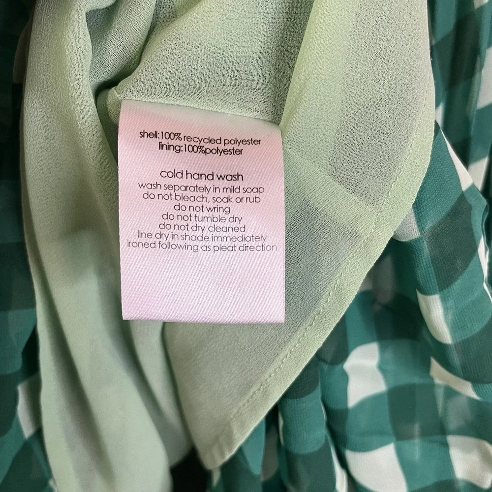 Gorman Skirt Women's Size 18 Green‎ A-line Check Pleated Midi Elastic Waist NWOT